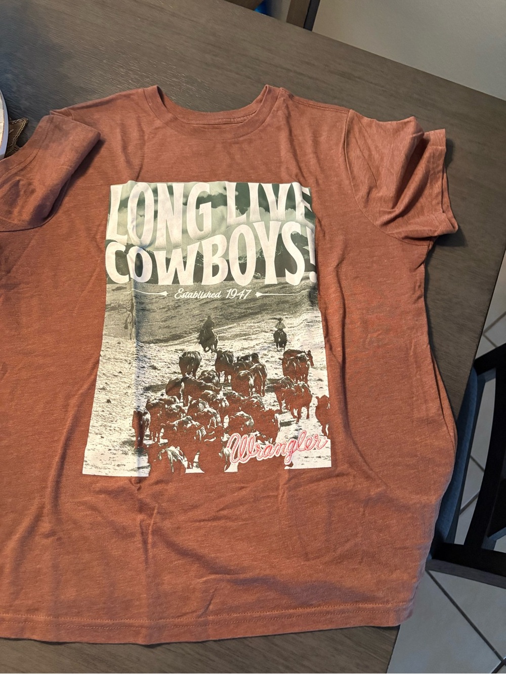 Wrangler Rust Orange 'Long Live Cowboys' Graphic Tee
